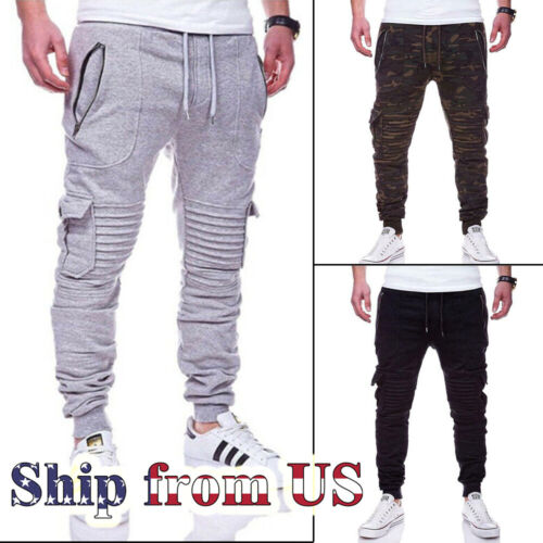 Casual Jogger Pant Men Jogging Slim-Fit Fleece Sport Workout Sweatpants Trousers - Picture 1 of 5