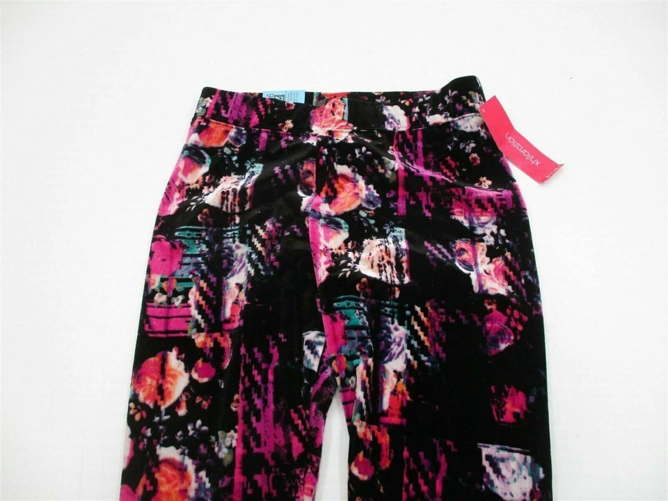 Новый XHILARATION брюки молодежный размер L повседневный комфорт мульти цветочный - Изображение 2 из 4