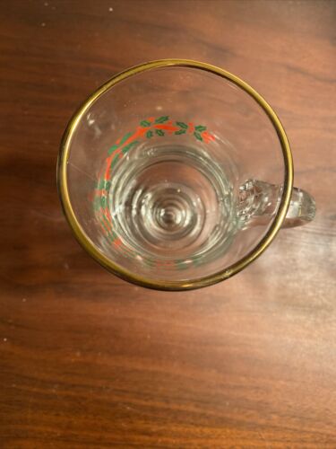 2 Vintage Christmas Arbys Libbey Holly Berry Irish Coffee Tea Cup Mug Glass - 第 2/5 張圖片