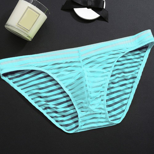 Lingerie Striped Panties Thongs Briefs Men Underwear Stretchy Striped Ice Silk ` - Bild 11 von 28
