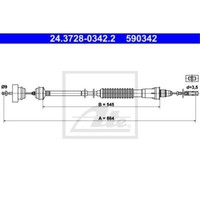 ATE Kupplungszug Kupplungsseil FüR Fiat Ulysse 220 Peugeot 806 221 Expert 224