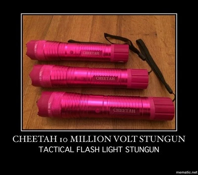 (3)Cheetah Stun Gun Flash Light W/ 10 Million V Delta Force Rechargeable -Pink