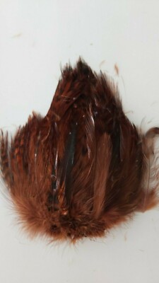1/4 oz ''  BARRED STRUNG NECK HACKLE ''  3 -5'' long (  BROWN  )  Fly Tying