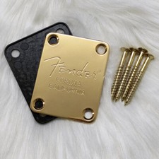 For Fender Strat Tele Electric Guitar Neck Plate Gold Engraved Fender Logo