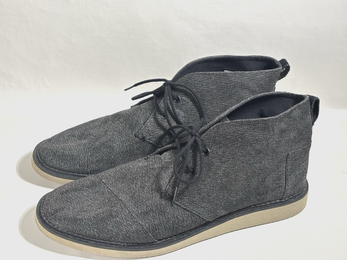 Toms Men\'s 8 Casual Canvas Chukka Boots in Charcoal with Brown Laces Amazon.com: TOMS Mens Chukka Casual Boots Ankle - Brown  main image 3