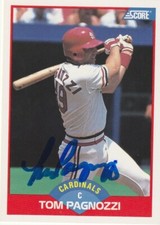 TOM PAGNOZZI ST. LOUIS CARDINALS  SIGNED 1989 SCORE CARD #483