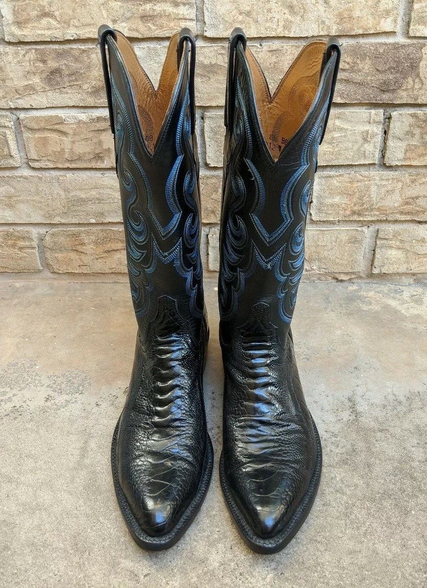 Lucchese Handmade Classics Black Exotic Ostrich Leg Cowboy  display picture 2