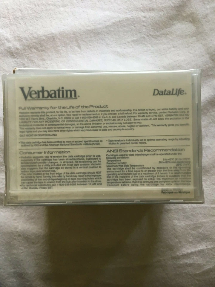 5-Pack, Genuine Verbatim  DC 6250 - Data Cartridge - Original Sealed Packaging. - Image 4 of 4