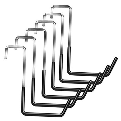 Heavy Duty Large Rafter Hooks, Vinyl Coated Ladder Bike Hangers, Garage 6 Pack