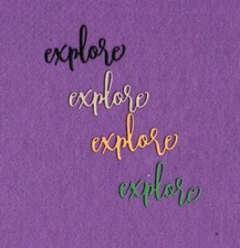 EXPLORE  3 word die cuts scrapbook cards