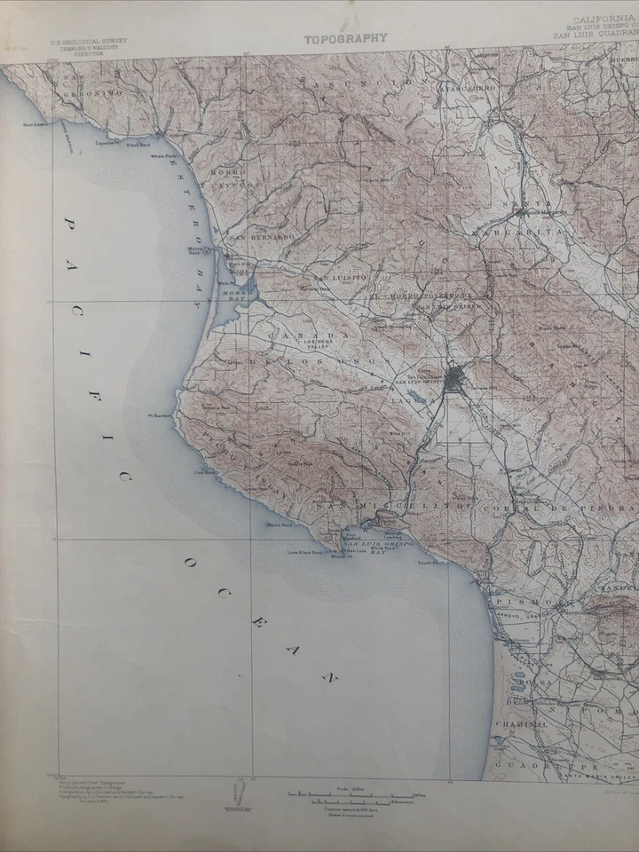 Antique 1904 US Geological Atlas San Luis California Obispo Pismo Folio Maps - Image 3 of 4