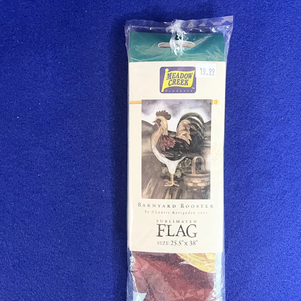 Meadow Creek Sublimated Barnyard Rooster Flag Seasonal 25.5 x 38 Bird Farm - Image 2 of 4