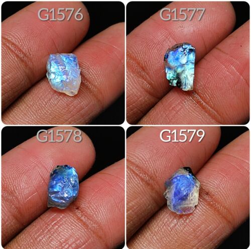 Natural Flashy Rainbow Moonstone Rough Feldspar Blue Moonstone Raw Gemstone GV2 - Picture 23 of 49