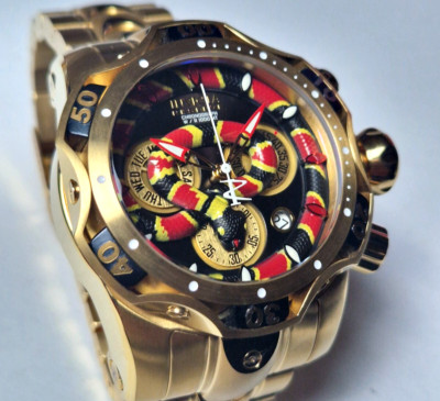 Invicta Venom,Schlange auf dem ZB,Schweizer Uhrwerk,100 ATM(Artikel Nr.0326)