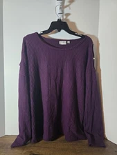 Wonderly Splendid Ladies' Thermal Waffle Top purple Size XL