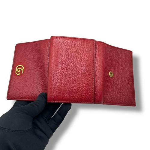 Gucci GG Marmont Leather Wallet Red USED hipped from Japan - Picture 11 of 14