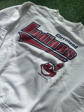 Vintage Cleveland Indians White Sweatshirt Mens Fits Like Medium 1995 Starter