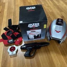 Vintage 1986 Lazer Tag Lot StarHelmet w/ Box StarLyte Gun Sensor + Chest Harness