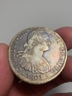 1801 Mo FM Mexico Charles IV Silver 8 Reales, Colorful Rainbow Toning — photo 9