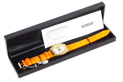 GOSSIP Watch GSP-858 Tonneau Barrel Shape Quartz Unisex Wristwatch - UNUSED!