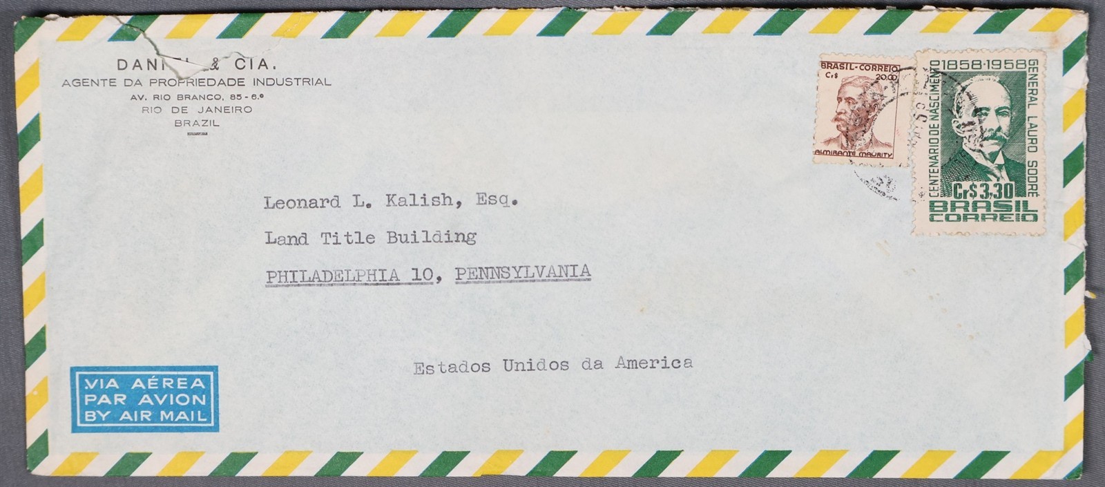 MayfairStamps Brazil Rio de Janeiro to Philadelphia PA Air Mail Cover aaw_80539