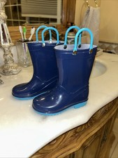 Children's Natural Rubber Rain Boots with Handles Easy for Little Kids Toddler