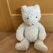 Mothercare Vintage White Cream  Shaggy Plush Teddy Bear Sitting 8"   