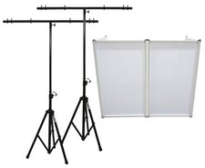 American Sound Connection Tripod T-Bar DJ Light Stand Pair with Booth Scrim