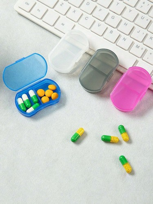 #ad 4pc Mini Portable Multi Compartment Pill Box Small Pill Case For Outdoor $3.99