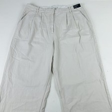 Abercrombie  Fitch Curve Love Trousers Sz 33/16L White Wide Leg High Rise NWT