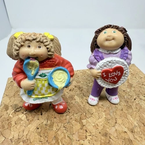 Vtg 80s Cabbage Patch Kids Dolls PVC Figurines Lot Of 2 Mini Figures CPK 2.5”