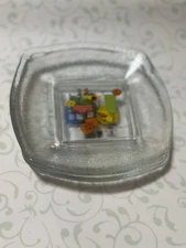 VTG Ursula Dodge Clear Martini Cocktail Snack Appetizer Plates Set Of 4 Square