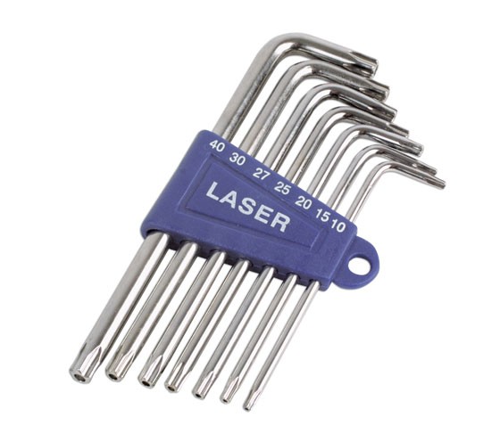 LASER 3498 7Pcs Screwdriver Star Key Set Tamperproof Chrome Vanadium Steel