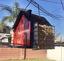 Bird Feeders for Outdoors Hanging Metal Bird Feeder with Double Suet Cage- Ide