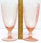 PAIR Pink Depression Lancaster "Patrick" or Patrician 10 oz Luncheon Goblets HTF — photo 8