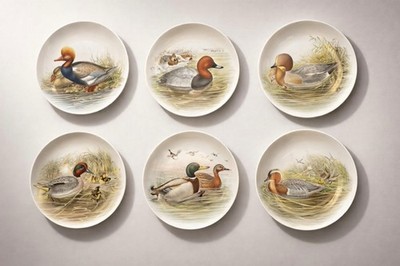 Poole Pottery Duck Porcelain Plates Set Of 6 John Gould West Germany