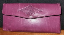 Buxton Women  s Heiress Organizer Clutch Burgundy Bifold Floral Embossed