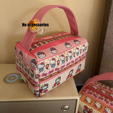 Hello Kitty Cartoon Makeup Bag Kt Cat Portable Travel Toiletry Bag Outing Tee-Di