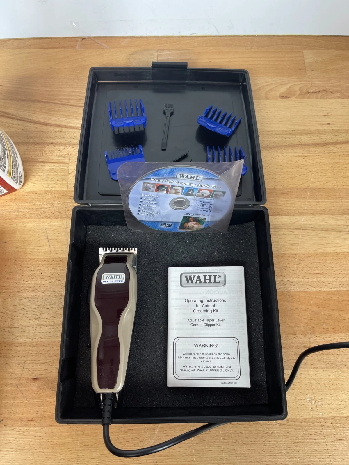 Wahl Deluxe Pet Clipper Kit 9281-406 Dog Grooming Set w/ Case & DVD