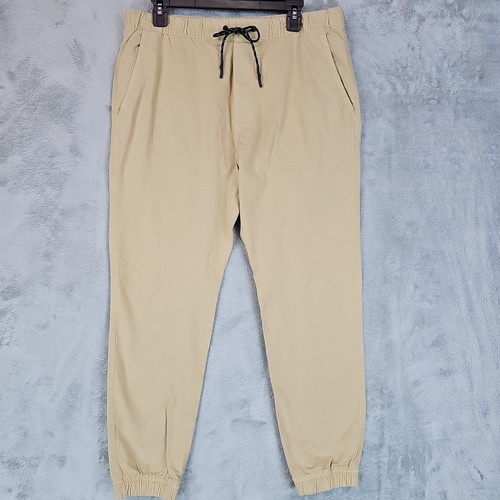 American Eagle Jogger Pants Mens Size M Khaki Drawstring Tapered Stretch Comfort