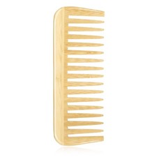 Alrhso Bamboo Wide Tooth Comb for Curls Beard Hair No Handle Detangler