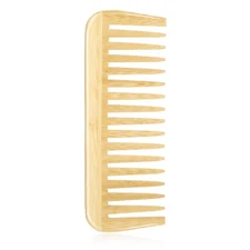 Alrhso Bamboo Wide Tooth Comb for Curls Beard Hair No Handle Detangler