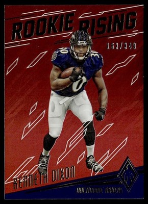 2016 Panini Phoenix Rookie Rising Red Kenneth Dixon Rookie 163/349 Baltimore