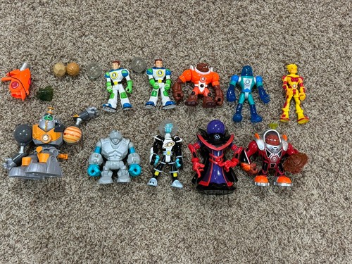 LARGE Lot of VINTAGE Fisher Price Planet Heroes Figurines Vehicles & Accessories