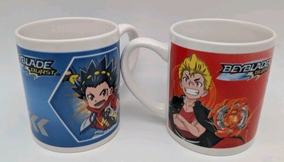 2x Beyblade Burst Tassen Set Blau & Rot mit Charakter Motiven SELTEN Sammeln