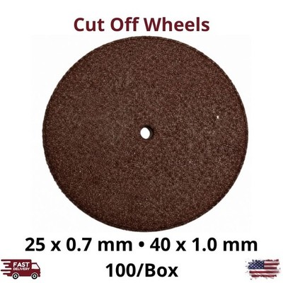 100/Pk Cut-Off Wheels Brown 25x0.7mm 40x1.0mm Abrasive Cutting Finishing Discs