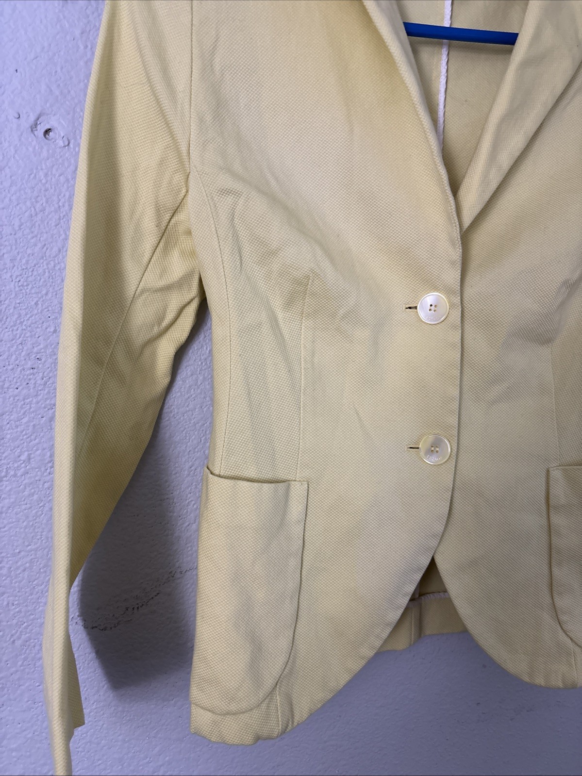 ESCADA Womens Blazer Jacket Two Button Cotton Yel… - image 3