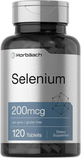 Selenium Supplement 200Mcg for Women and Men 120 Tablets  Non-Gmo and Gluten F