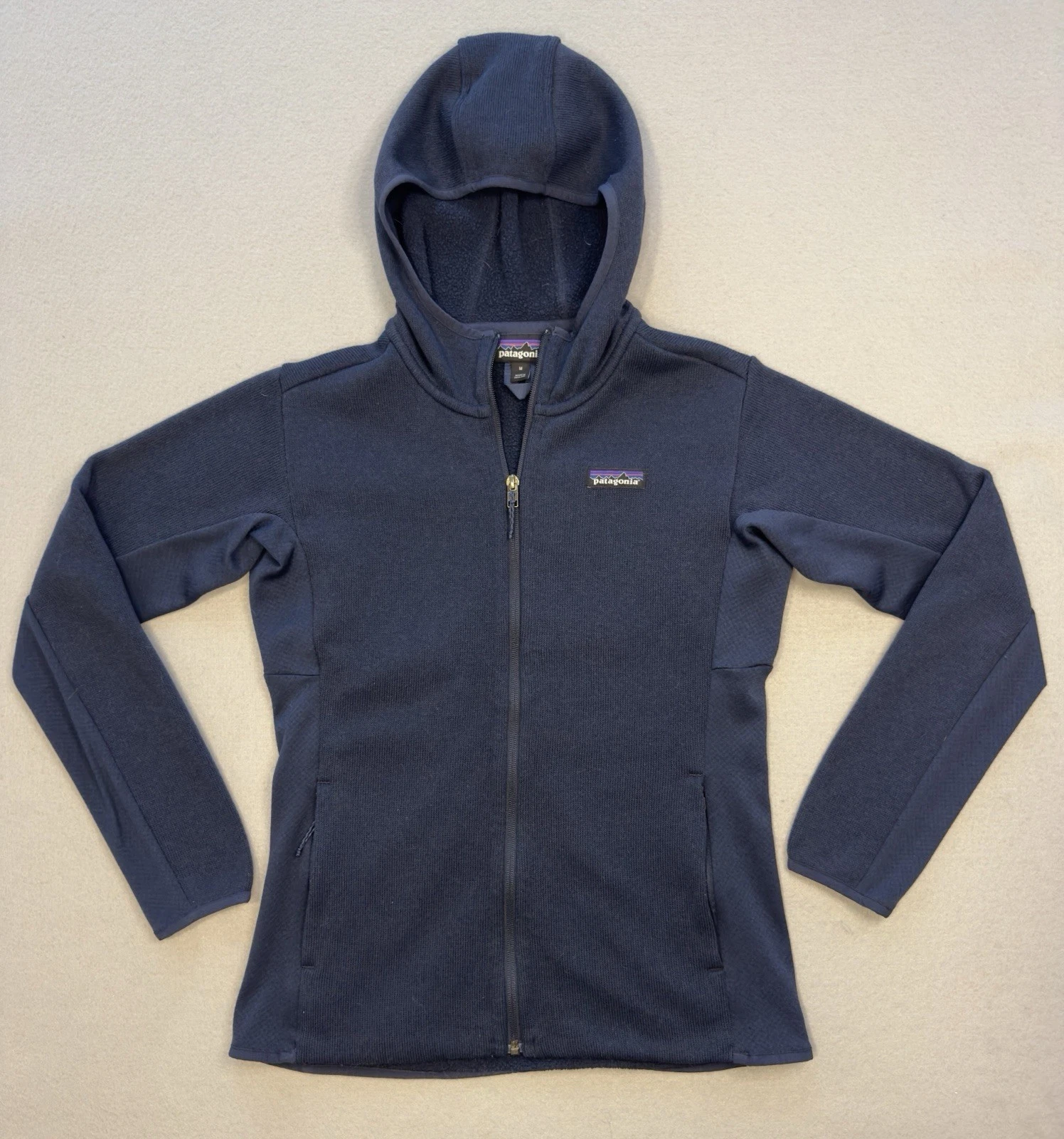 Patagonia Womens Performance Better Sweater Hoody Full Zip Fleece Jacket Navy-M