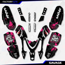 Black Pink Savage Camo Racing Graphics kit fit Polaris Predator 50 ATV Decal 06+